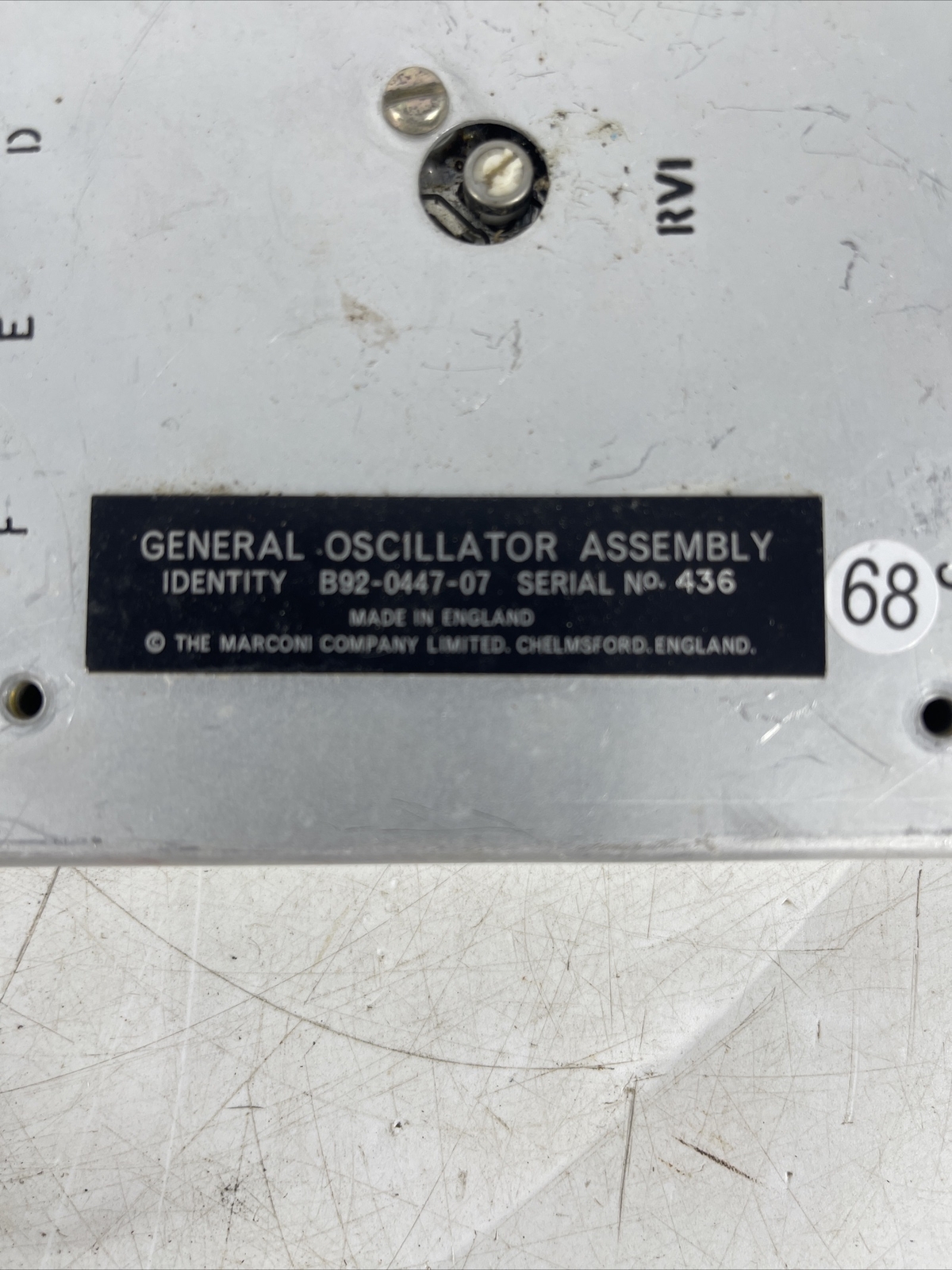 General Oscillator Assembly B92-0447-07 SERIAL NO. 436