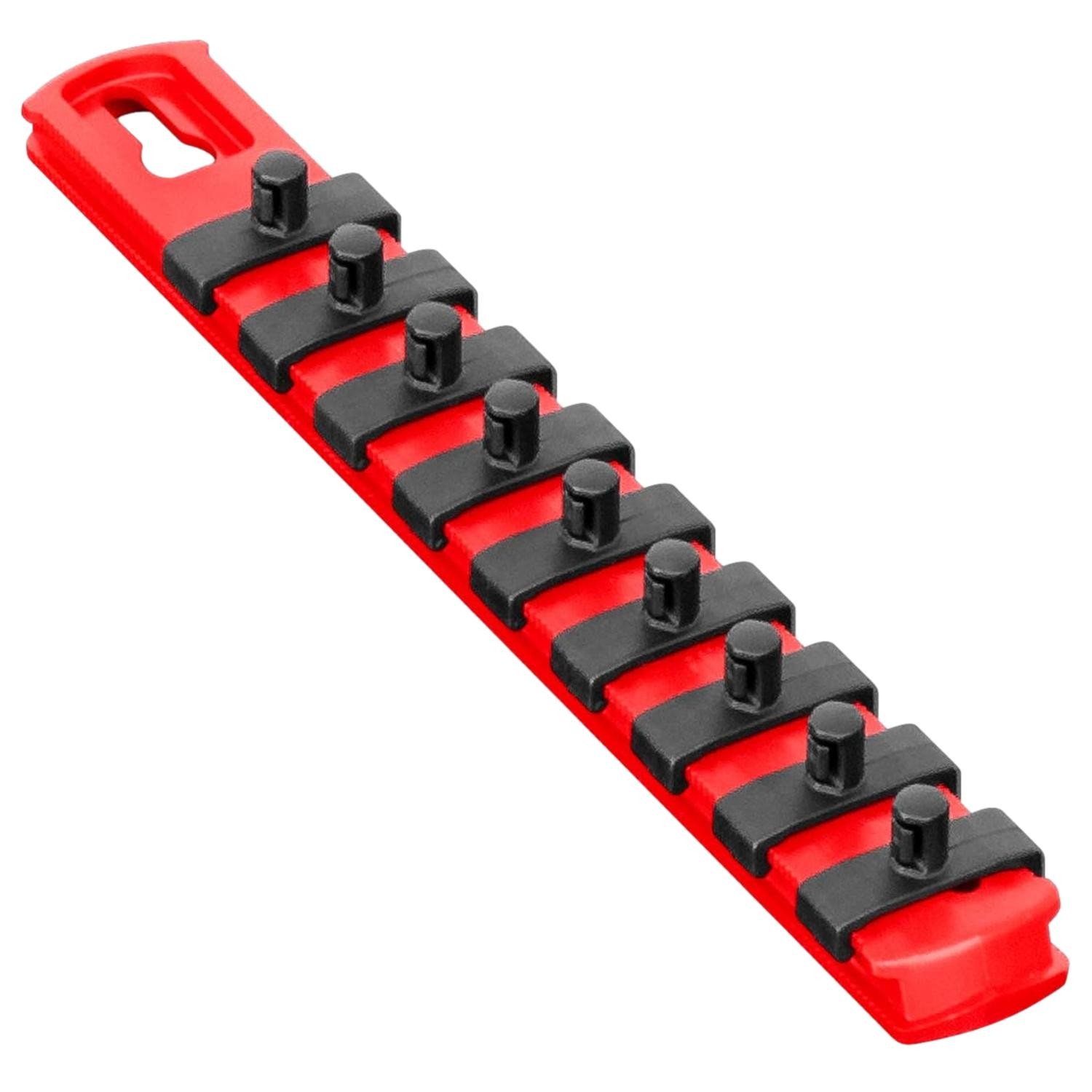 Ernst 8412 8-Inch Socket Organizer with 7 1/2-Inch Twist Lock Clips, Red