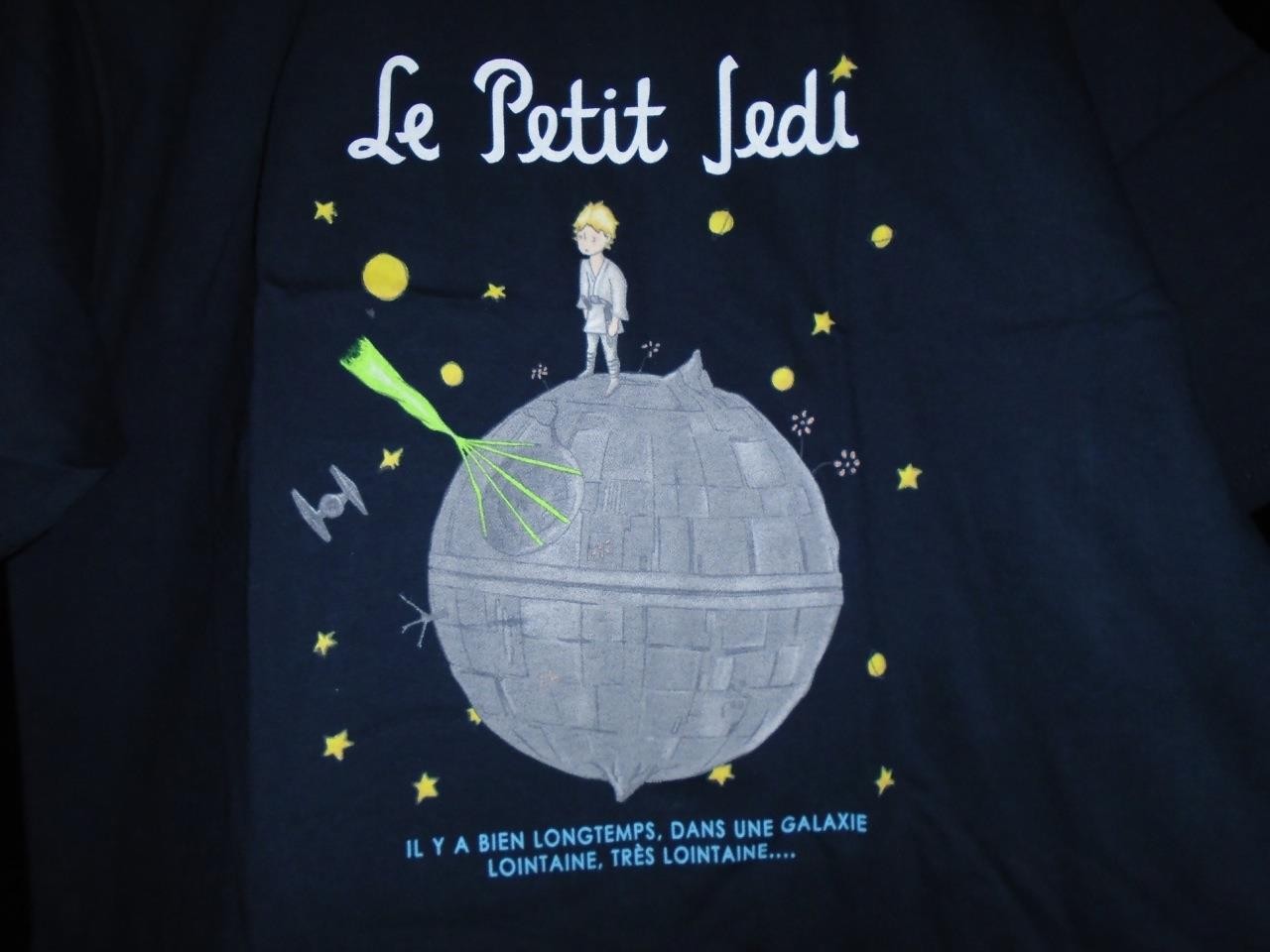 TeeFury Star Wars XLARGE "Le Petit Jedi" Little Prince MashUp Parody Shirt NAVY