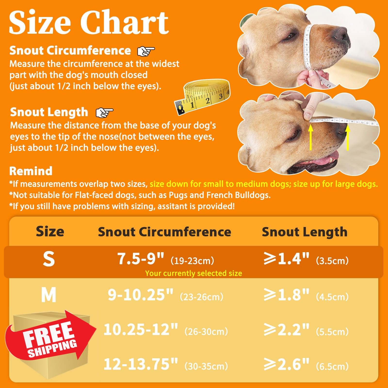 Mayerzon Dog Muzzle Grey S Small Medium Large Soft Adjustable