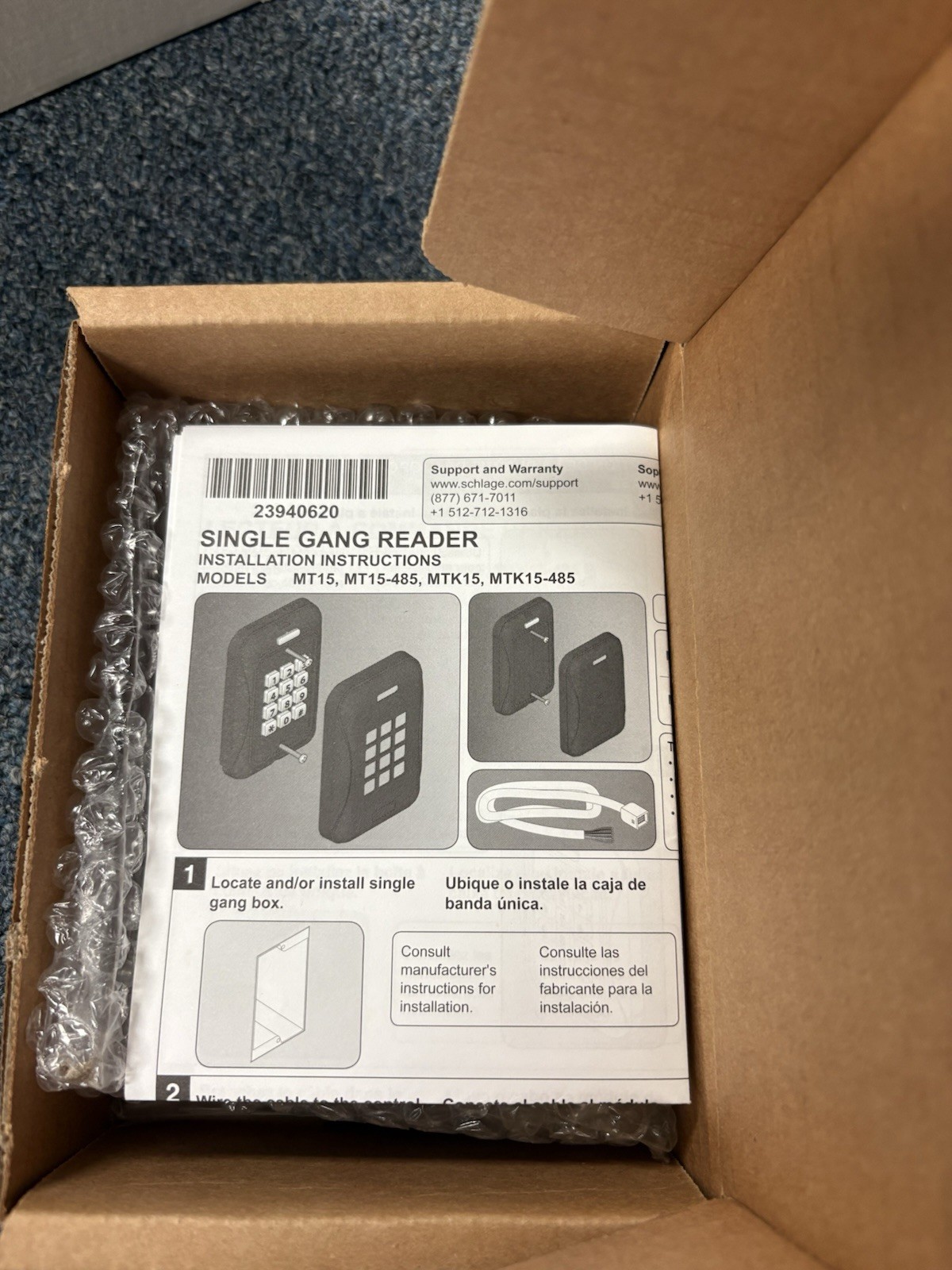 Schlage MTK15-485 Multi-Technology Proximity Reader - Black