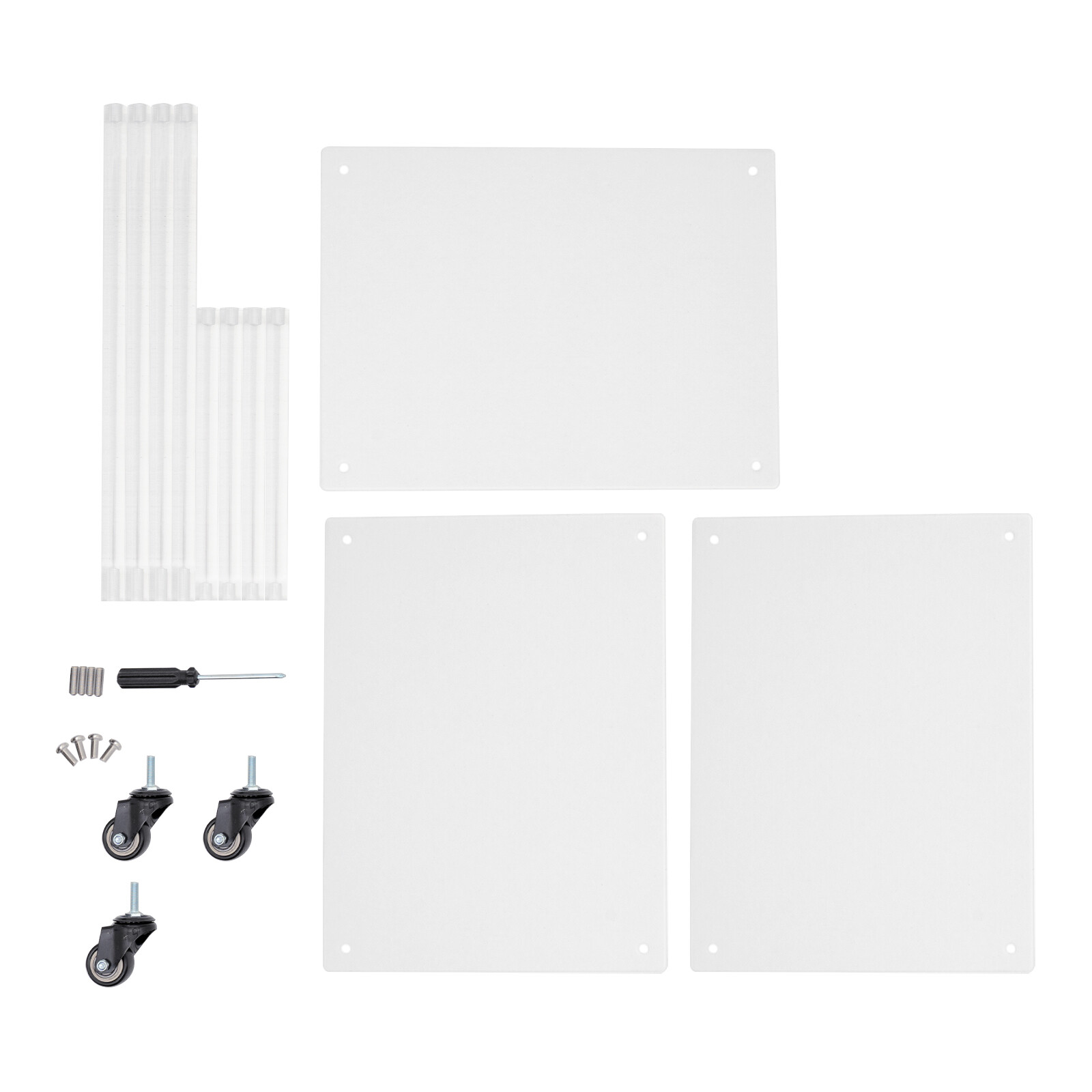 Acrylic Printer Stand 3-Tier Multifunctional Rolling Printer Table on Wheels