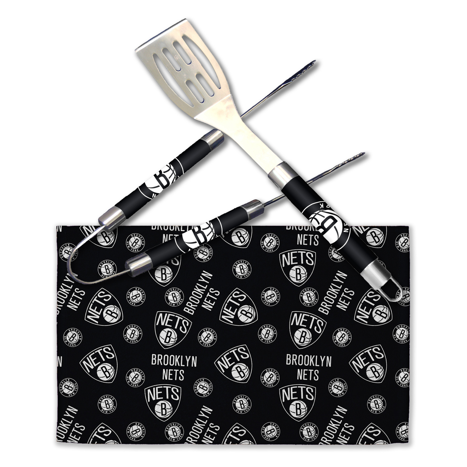 Northwest NBA Brooklyn Nets Scatter Print 3 Piece BBQ Grill Set