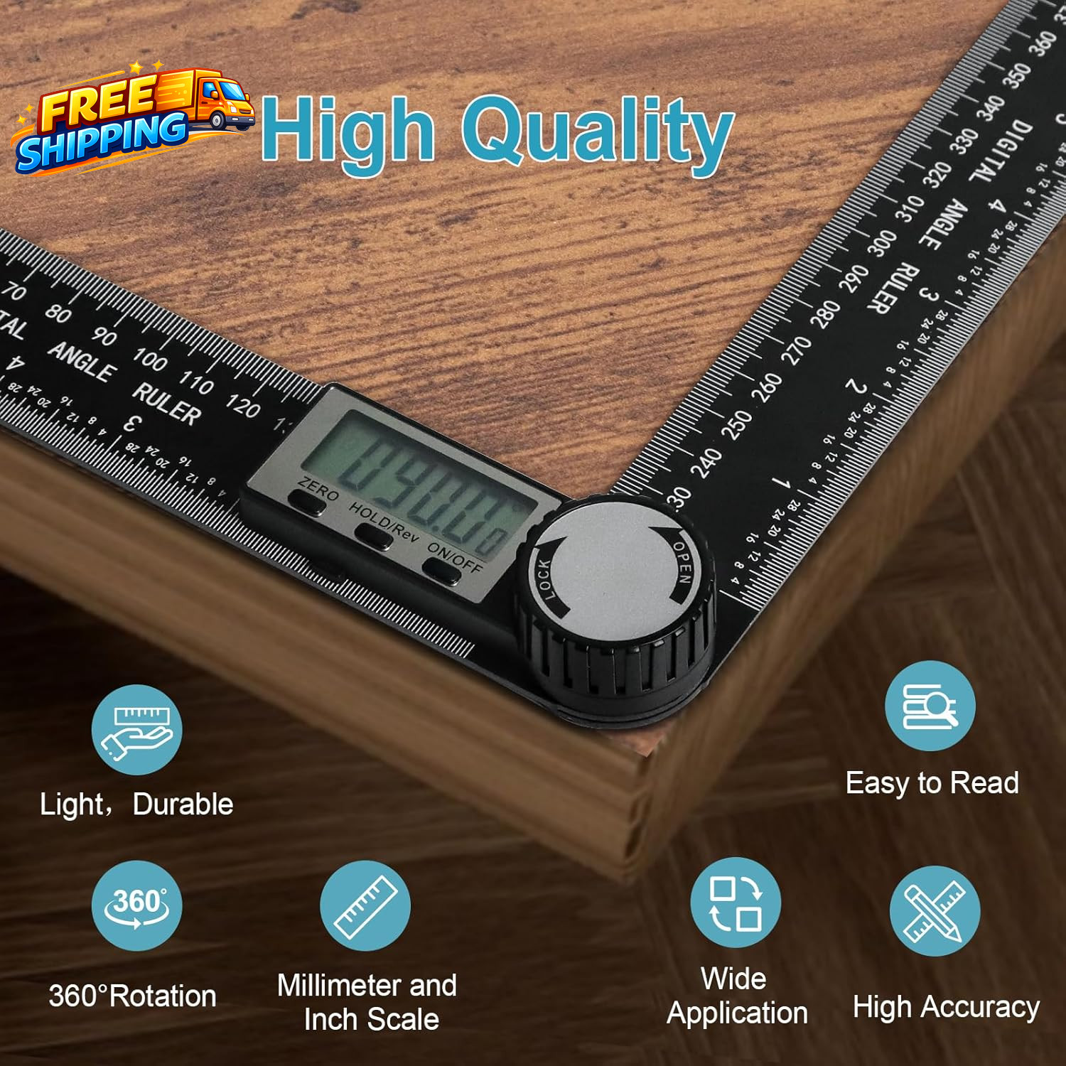 Digital Protractor Angle Finder, 7-Inch Angle Finder & Angle Measuring Tool | AB