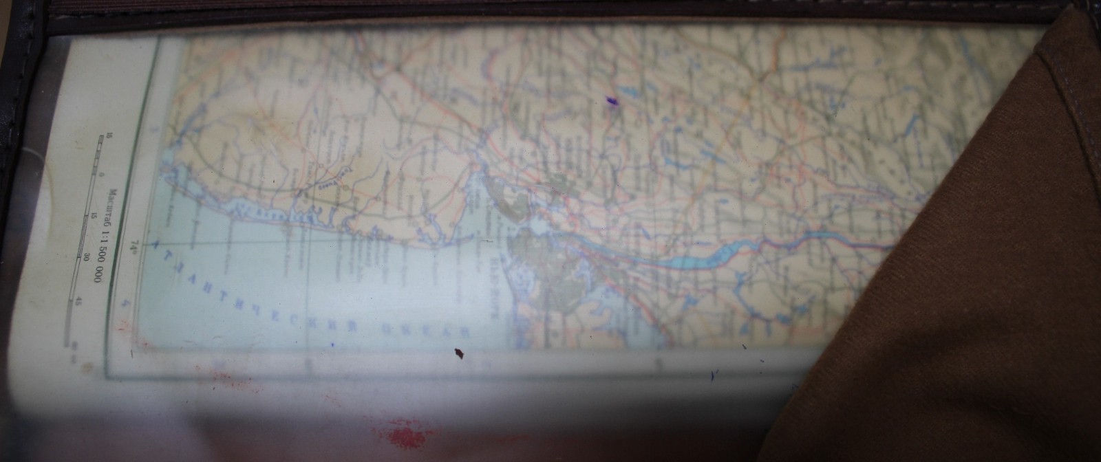 Soviet Military USSR Officer Vintage 1982 Genuine Leather Map Case–Planshet #79