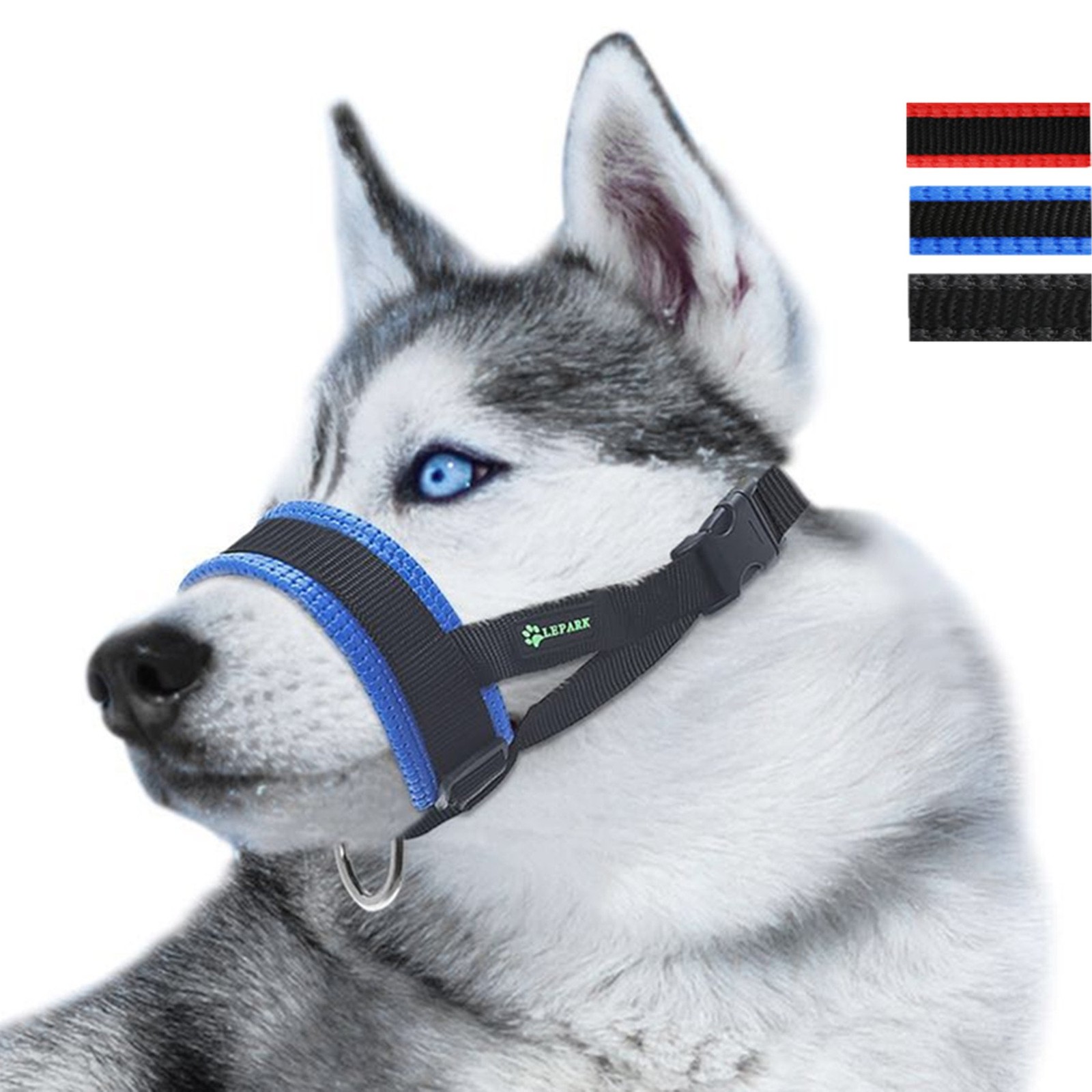 Nylon Dog Muzzle for Small,Medium,Large Dogs Prevent from Large, Blue