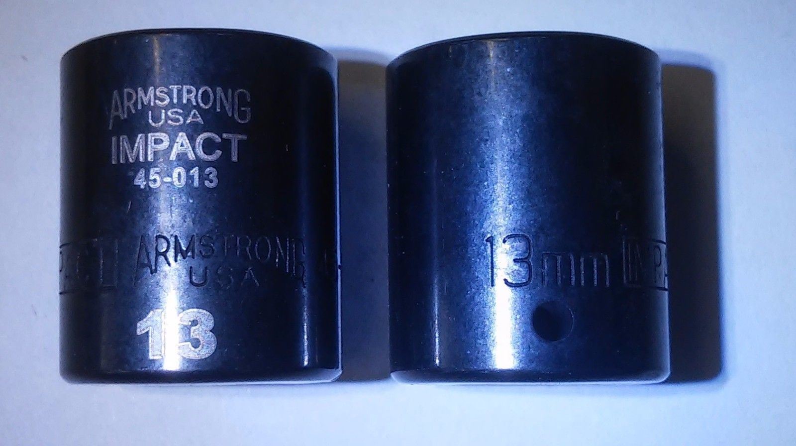 Armstrong 1/4" Dr 13mm Impact Socket USA 45-013 2PCS
