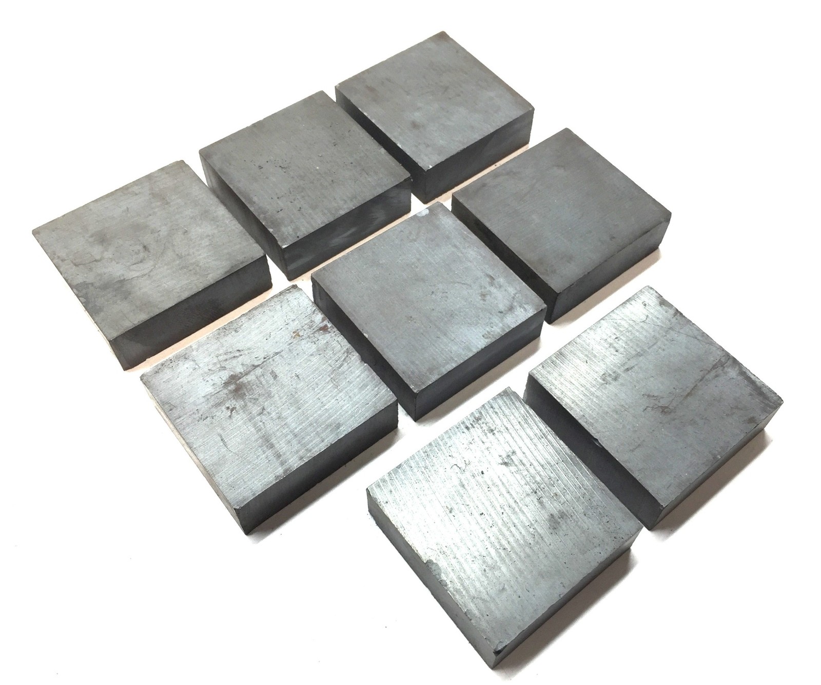 Unbranded 1-1/2"x1-1/2"x1/2" Ceramic Unmagnetized Ferrite Magnet [Lot of 8] NOS