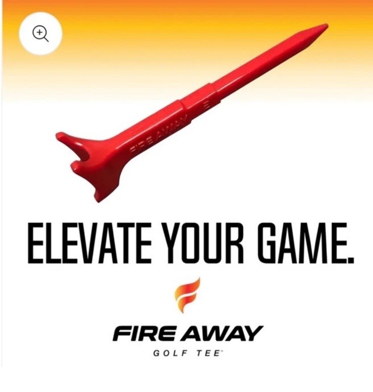 Fire Away Golf Tees Red/White/Yellow Adds 5 Yards To Your Drive (Pack Of Four)