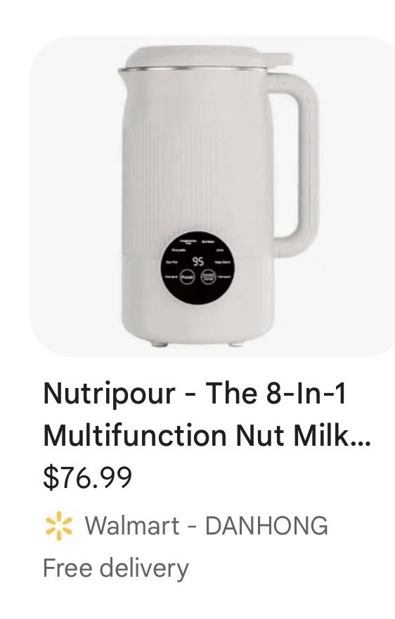 Nutri Pour Nutripour Electric Milk Maker 8 Programs LCD Self Clean, Strainer