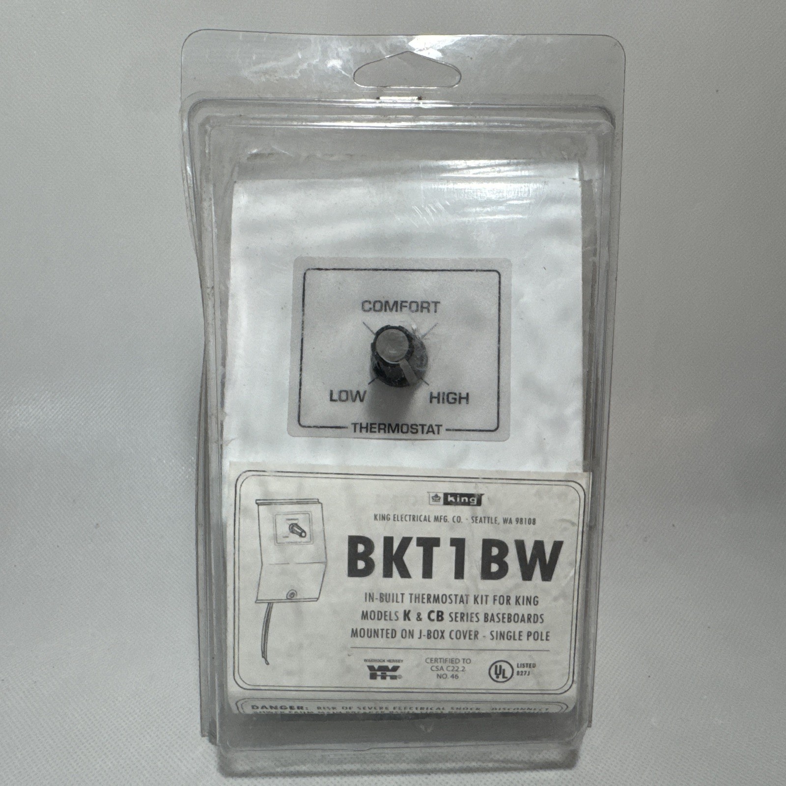 King BKT1BW Built-In Thermostat Kit for King Models K  CB Baseboards