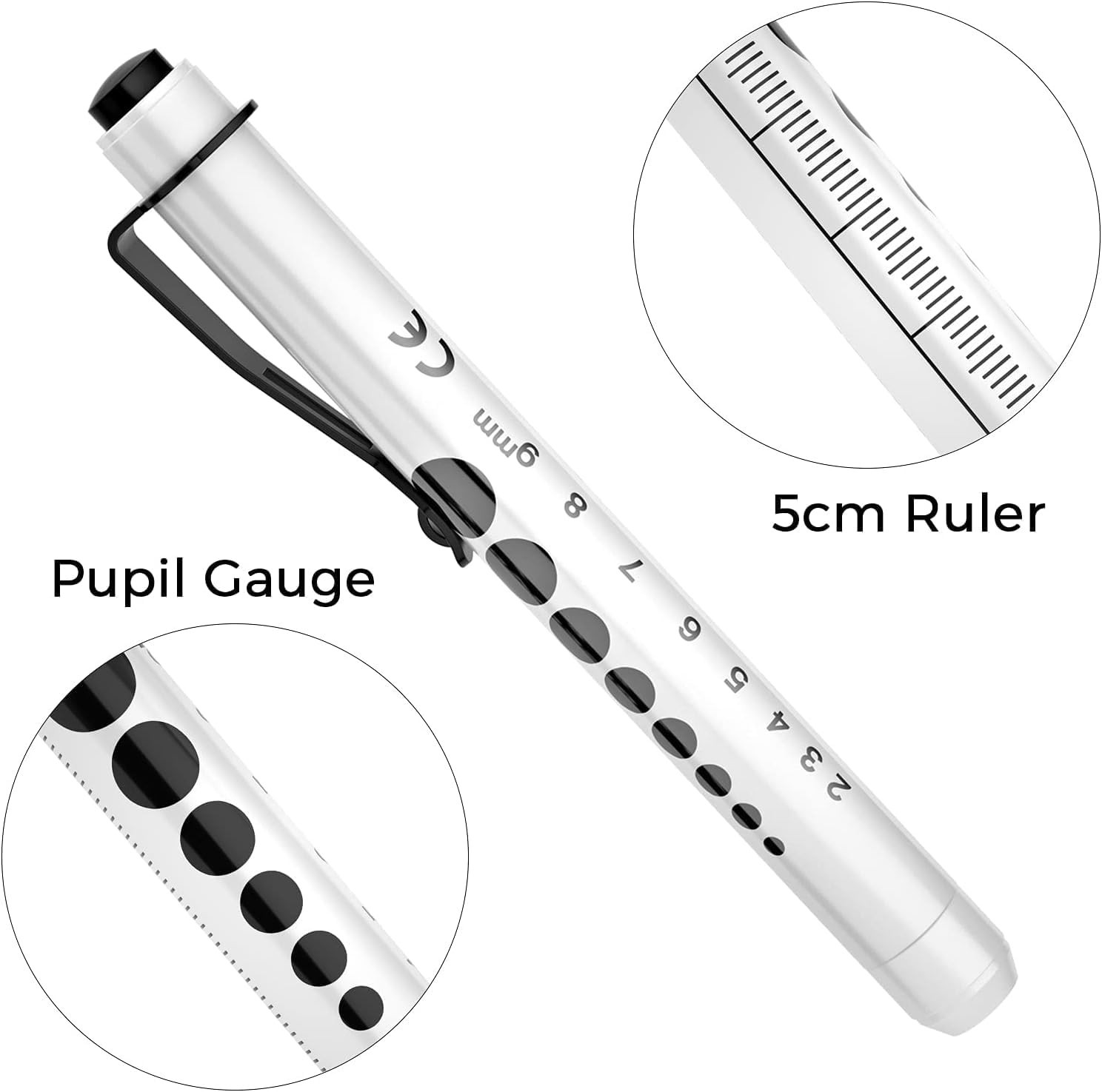 Professional LED Pen Lights for Doctors - 2 Pack with Ruler Included