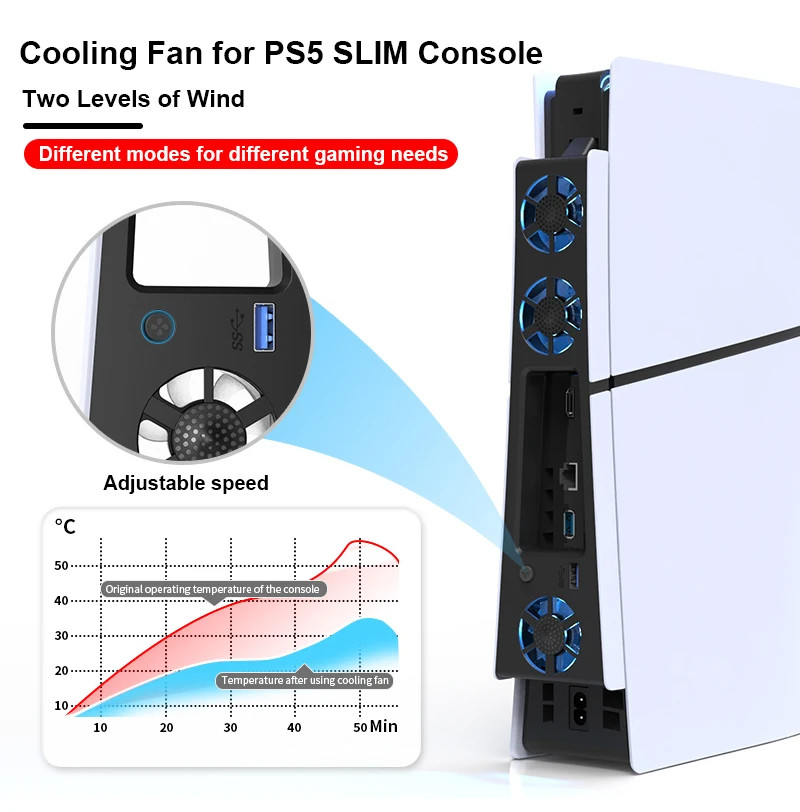 Cooling System for PS5 Slim - Efficient Cooling Fan