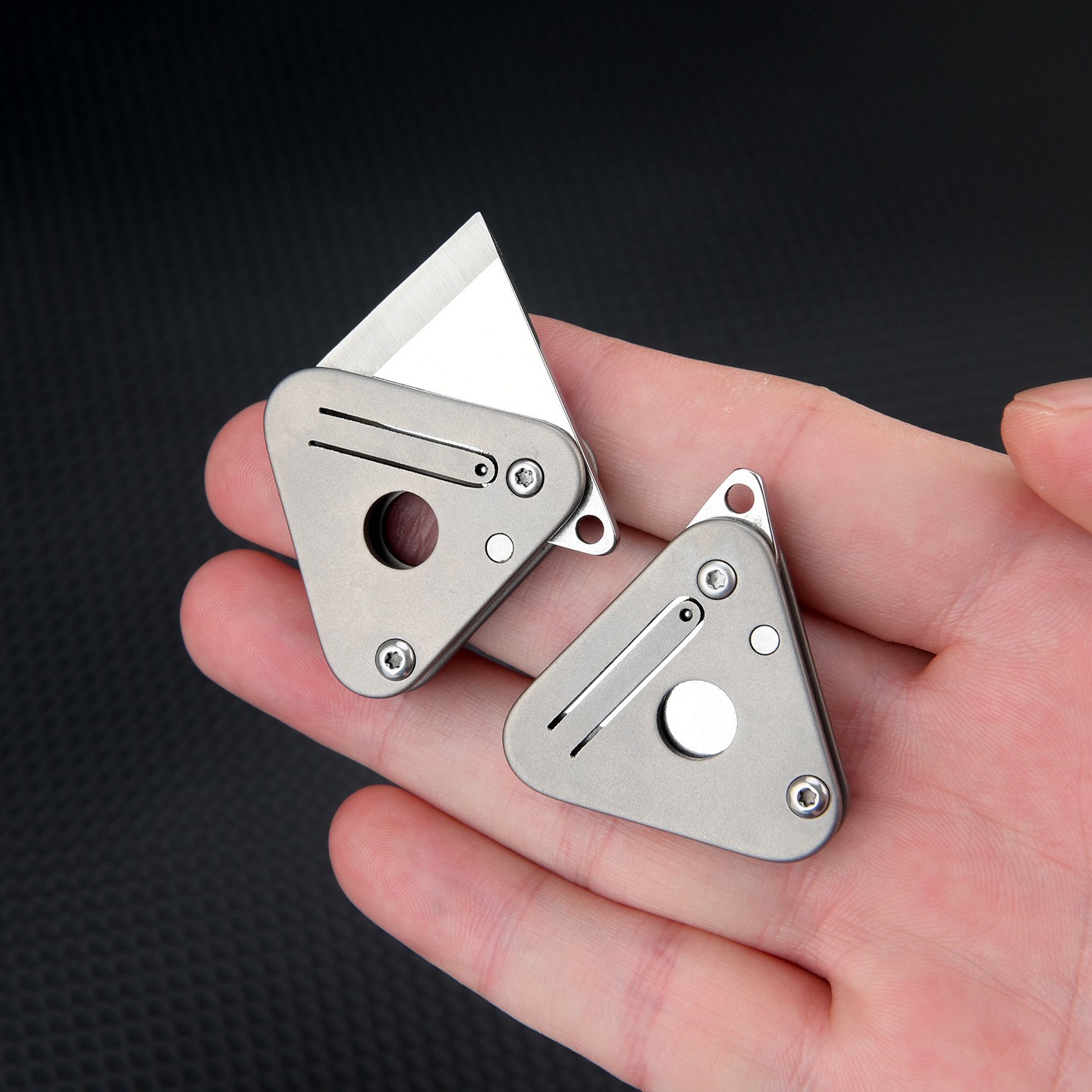 Mini Titanium Alloy Folding Knife Cutter EDC Outdoor Camping Tool Keychain