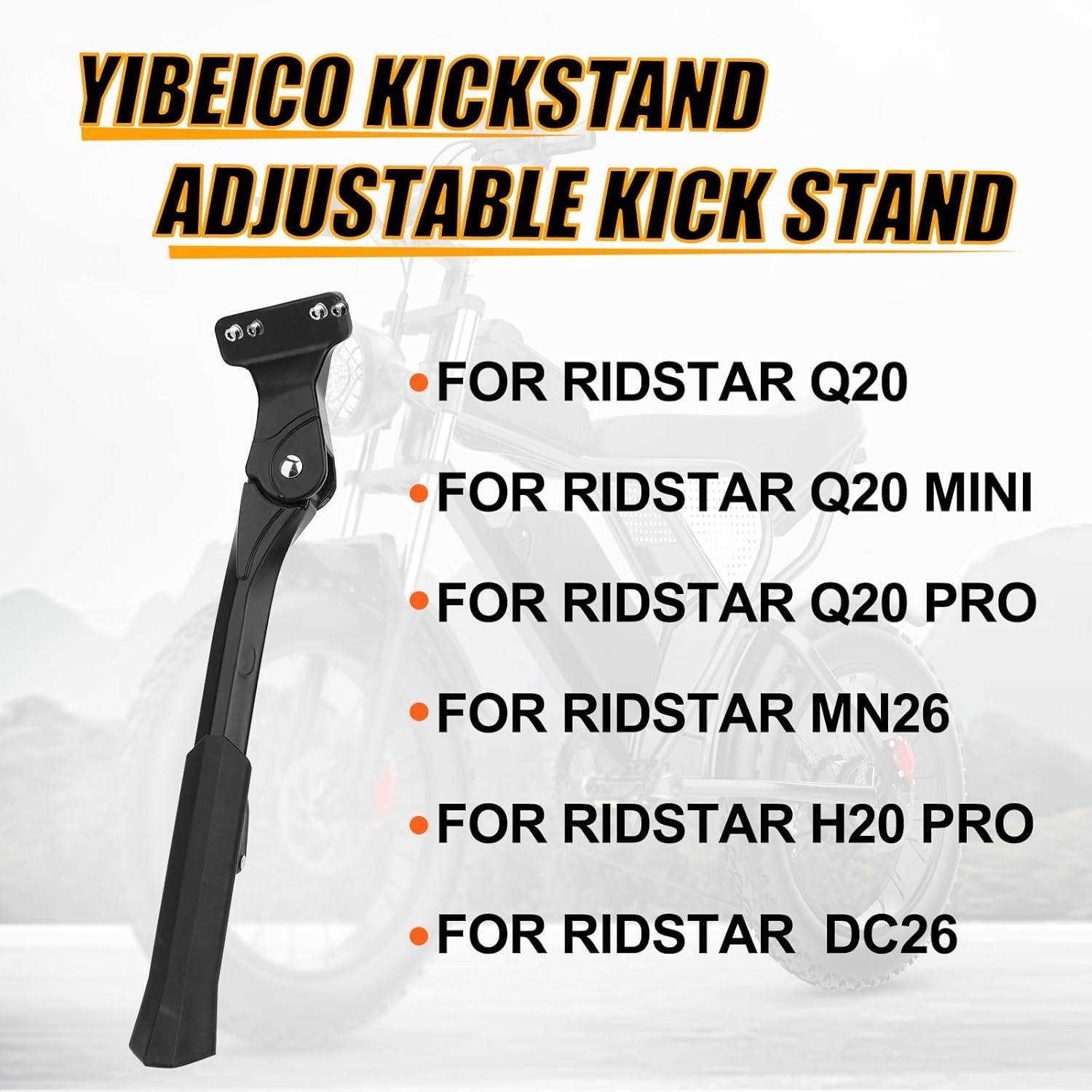 Upgraded Kickstand For Ridstar Q20/Adult Bike/Motorcycle, Adjustable Kick