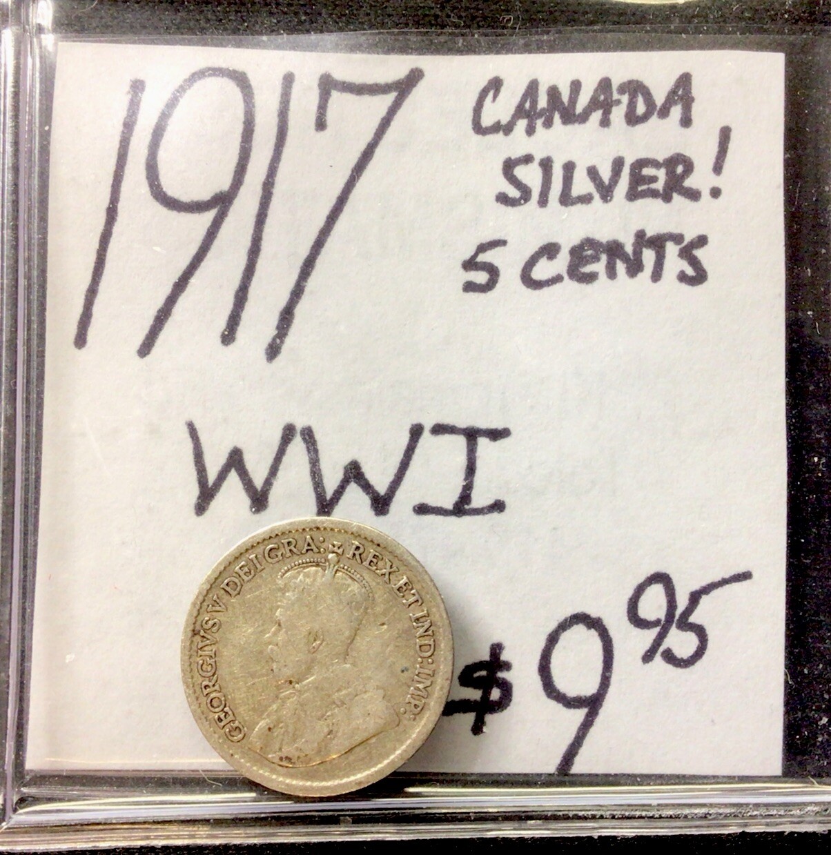 1917 Canada Silver! WWI 5 Cents! ENN Coins