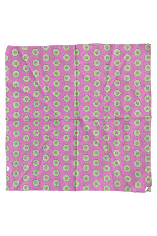 DONUT BANDANA-PURPLE GREEN-MASK,HEAD BAND,SCARF 22 X 22- COTTON PHISH, TREY