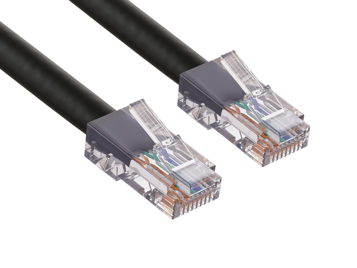 14ft Cat6 UTP Non-Booted Ethernet Network Patch Cable 24AWG Bare Copper, Black