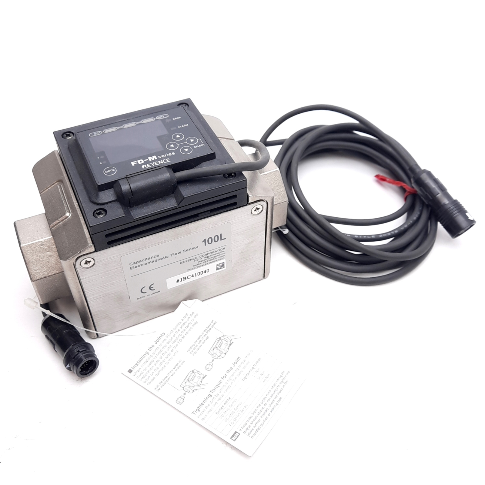 Keyence FD-MZ100AYKP Electromagnetic Flow Sensor, 100L/min, 1in NPT, 24VDC