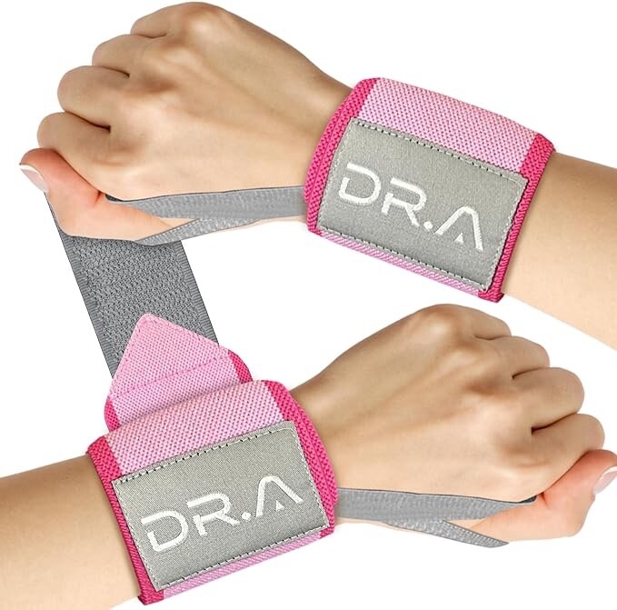 Doctor-Developed Gym Wrist Wraps/Lifting Wrist Straps for Weightlifting Pink