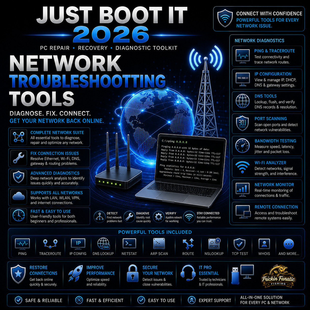 Just Boot It 2026 PC Repair Recovery Diagnostic Toolkit Bootable Software