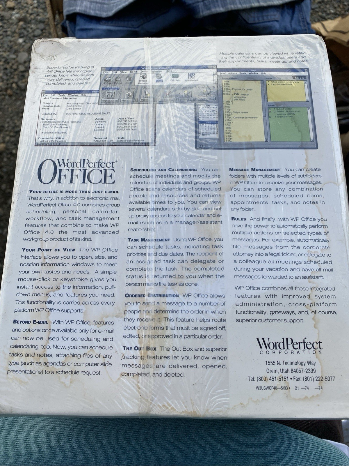 Vtg Sealed 1993 WordPerfect Office 4.0 Software Window Client Pack Microsoft Box