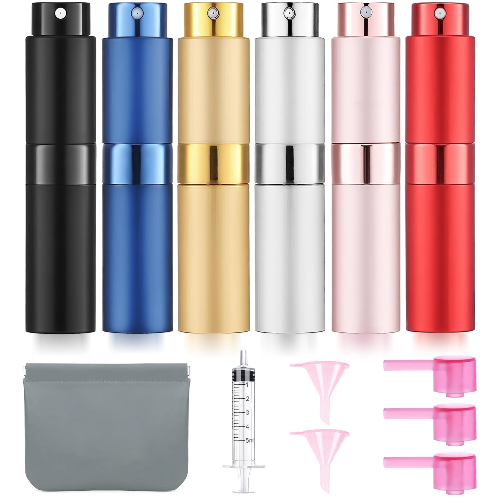 DPLASKA 6 Pack 8ML Empty Perfume Atomizer Cologne Travel Spray Bottle for Refill