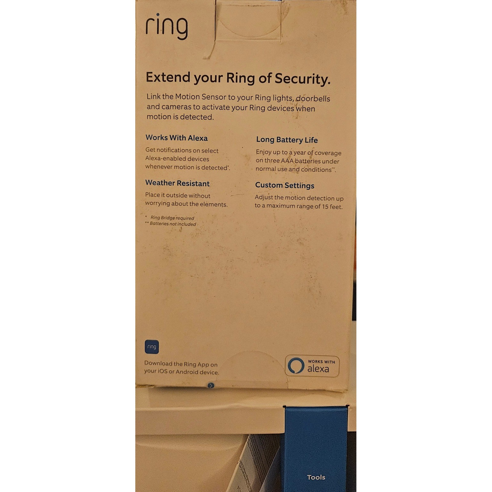 Ring Smart Lighting Spotlight White and Motion Sensor Black Bundle New Open Box