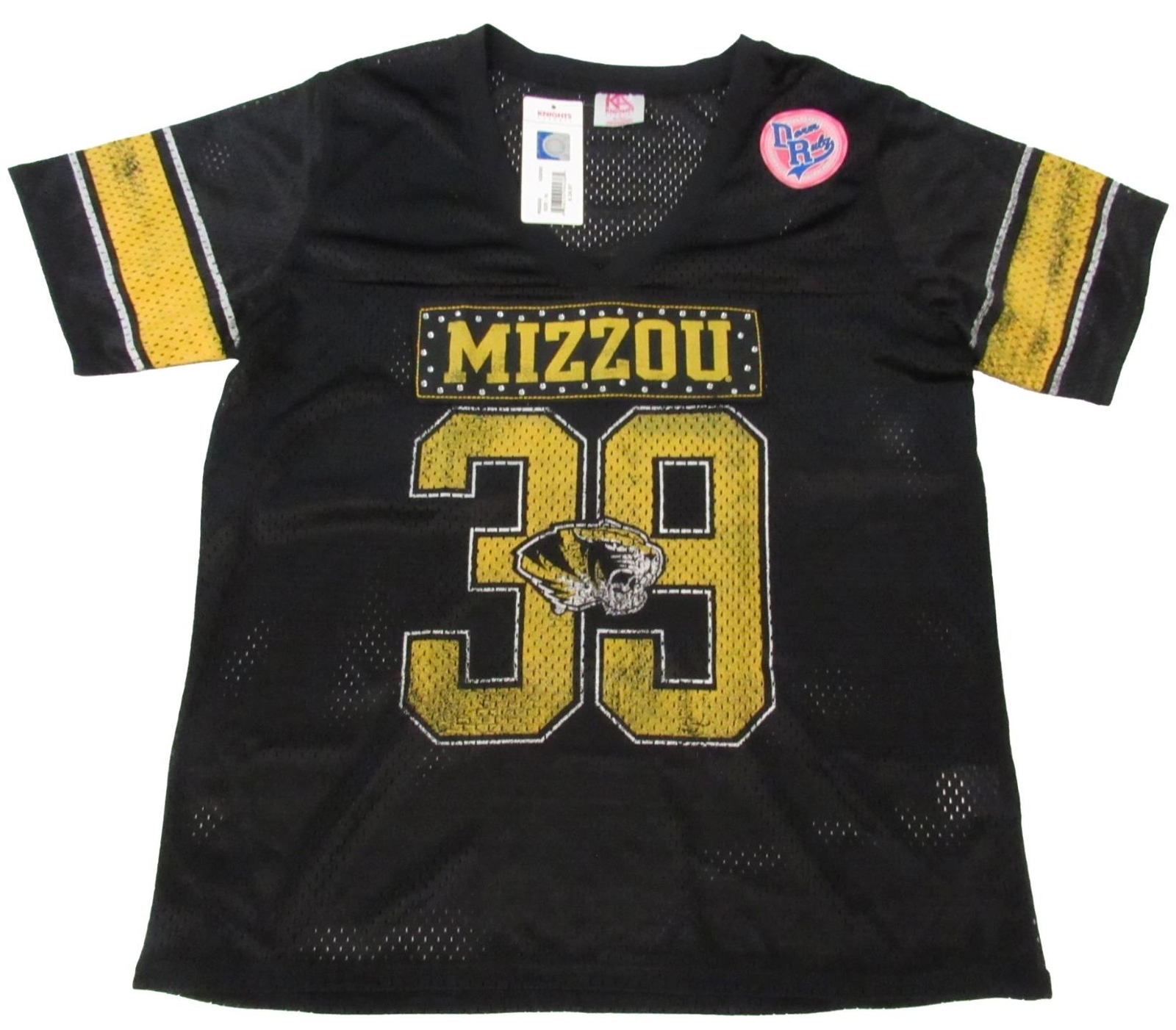 New Missouri Tigers Mizzou Womens Sizes S-M-L-XL Black Bling Shirt Jersey
