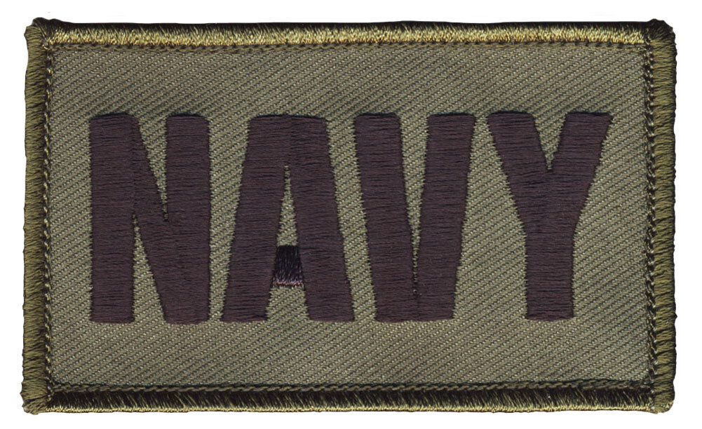 U.S. NAVY 2" x 3" Hook & Loop 2 Piece OD Green Patch