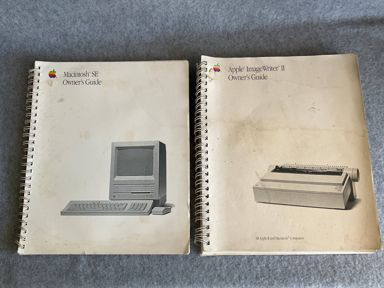 Vtg Apple Owner's Guide Manual Lot: Macintosh SE 1989 & ImageWriter II 1988