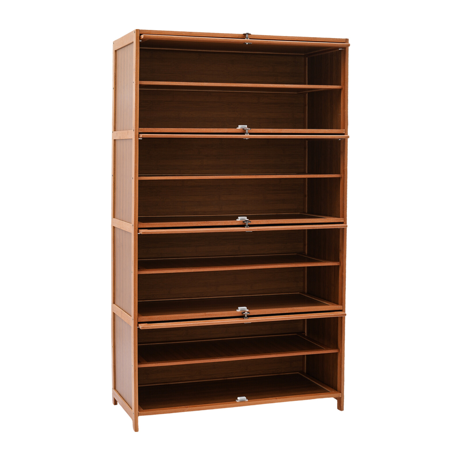 9-Tier Bamboo Shoe Rack Cabinet Shoe Cabinet With Flip Door For Storing Shoe New