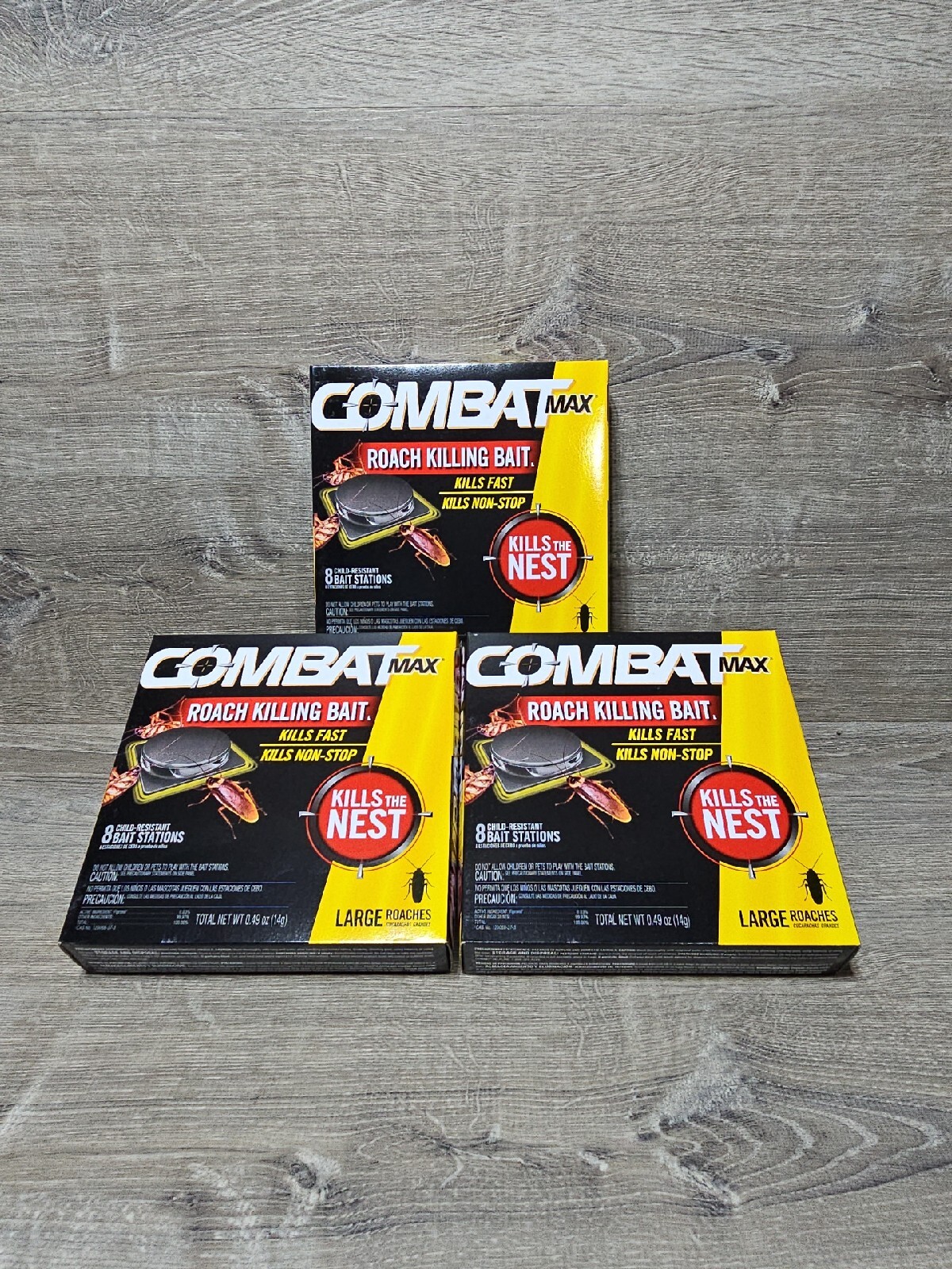 CombatMax Roach Killing Child-Resistant Odorless Bait Stations Kills Fast 3 Box