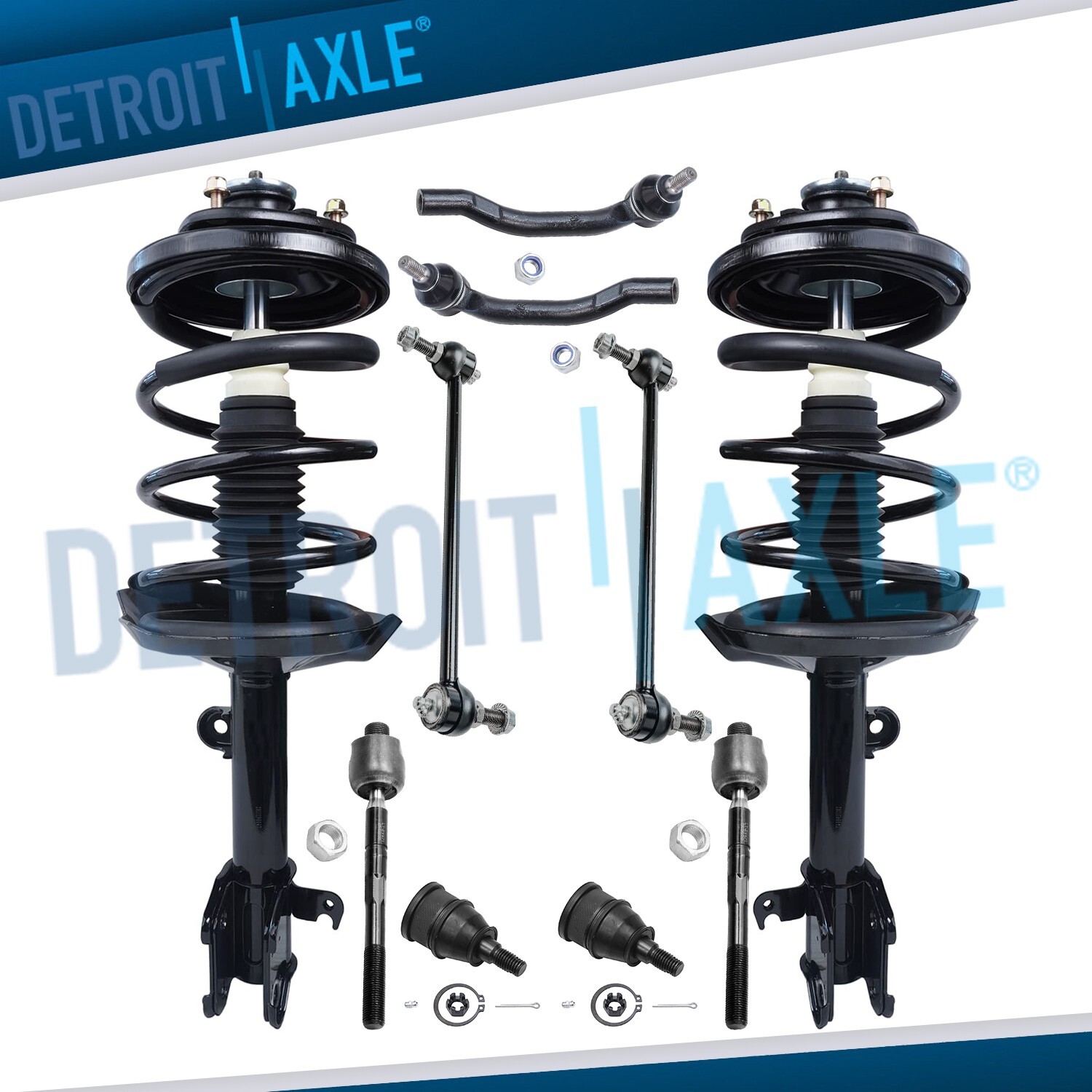 Front Struts w/ Coil Spring Tie Rod Sway Bar Kit for 2003 2004 2005 Acura MDX