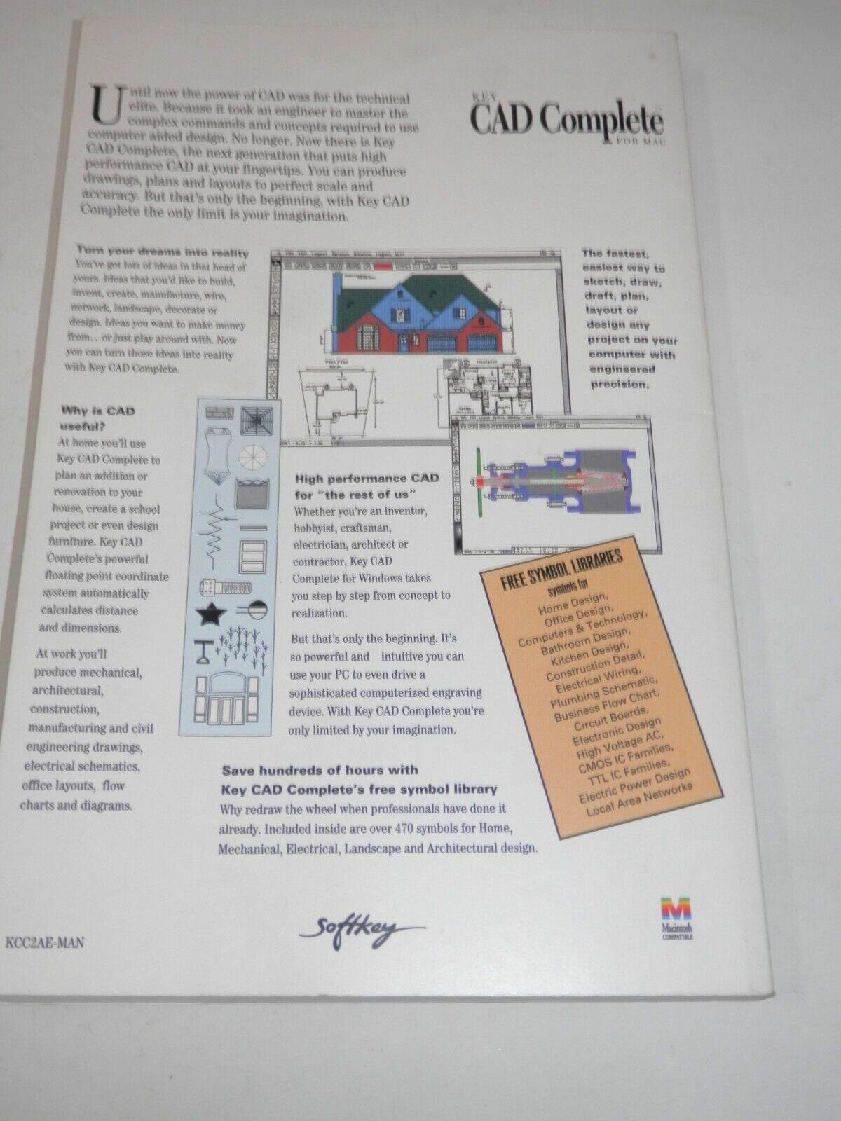 Key CAD Complete for Mac Version 1.5 • 3.5" Floppy Big Box 1994 Vintage Software