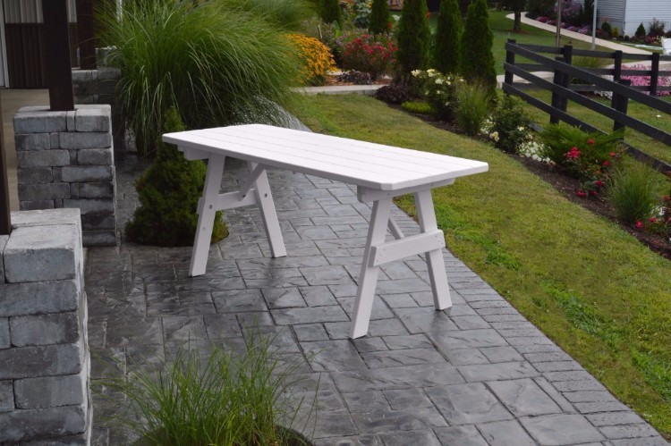 A&L Furniture Co. Amish-Made Pine Traditional Picnic Tables - 4 Sizes, 18 Colors