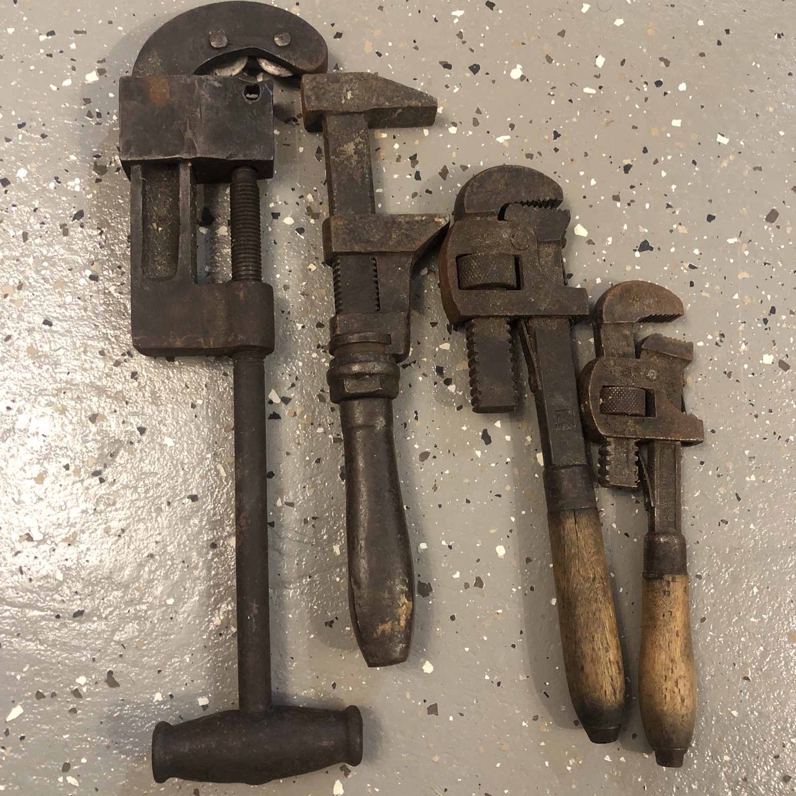 LOT Stilson 10” Walworth Mfg Boston 1905 Antique pipe wrench 3 More Unidentified