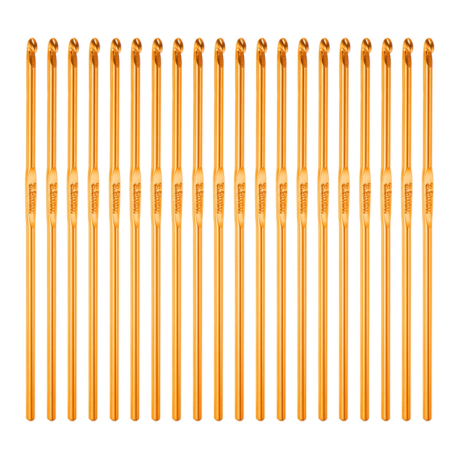 20 Set Gold Tone Aluminum Crochet Hook 3.5mm Knitting Needles