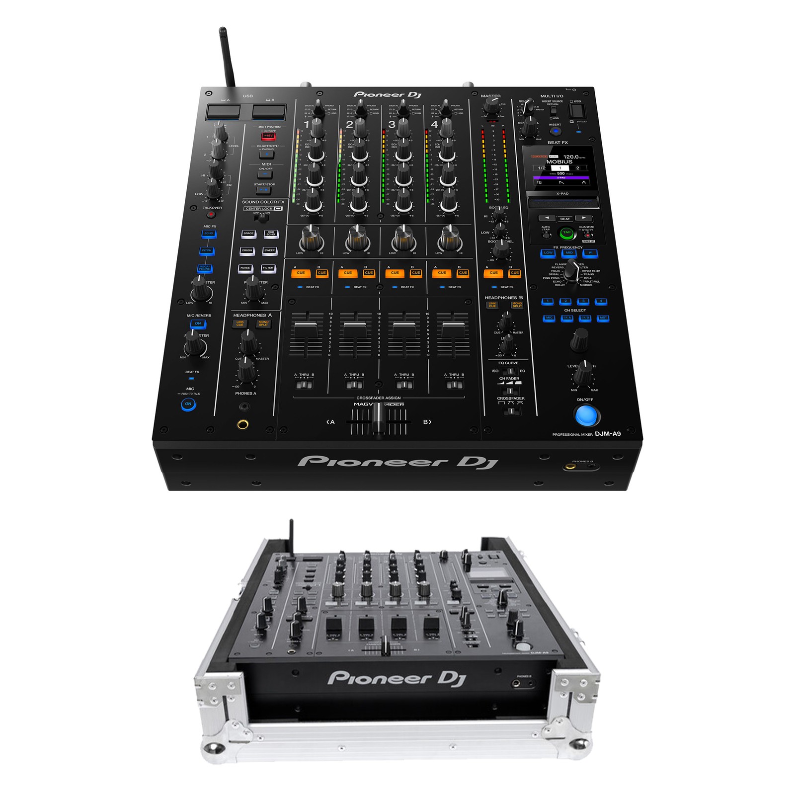 Pioneer DJ DJM-A9 Pro-DJ Mixer + Headliner Los Angeles Headliner Flight Case