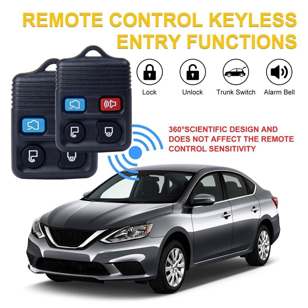 For Ford Replacement Alarm Remote Keyless Entry Control Key FOB Clicker 4 Button