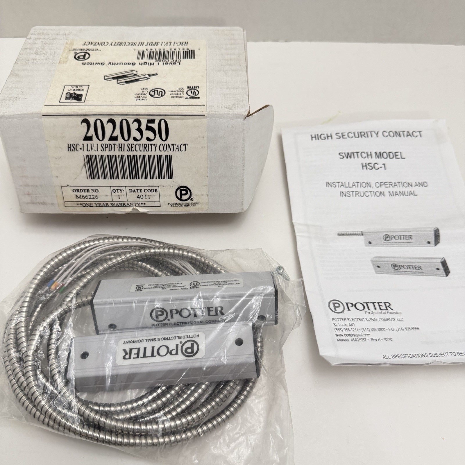 Potter HSC-1 2020350 Level 1 SPDT High Security Magnetic Contact Switch New
