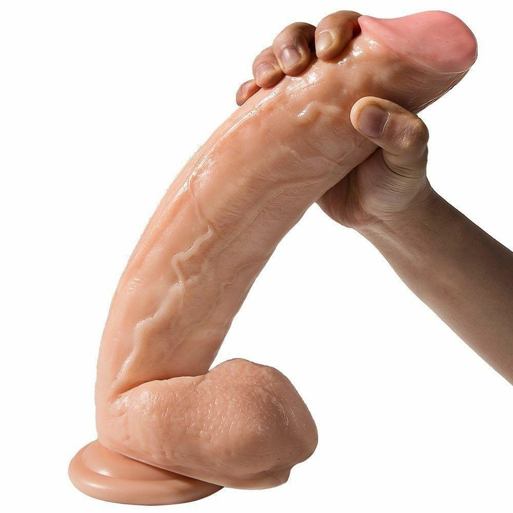 12 "Pulgada Juguete Sexual Consolador Realista Extremo Pene Grande Ventosa Mujer