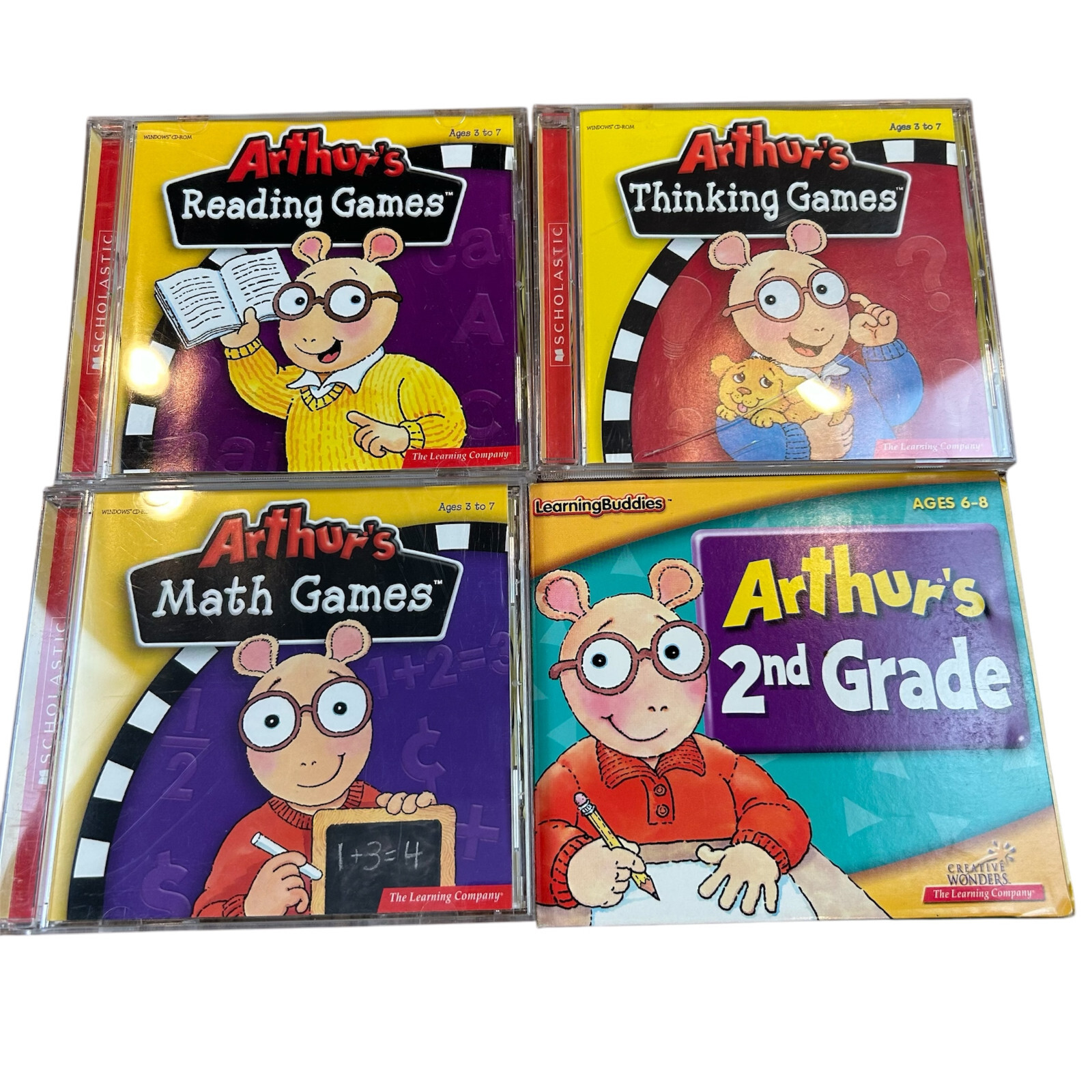 Arthur the Aardvark Thinking Games Math Reading + 2nd Grade CD-ROMs Cartoon