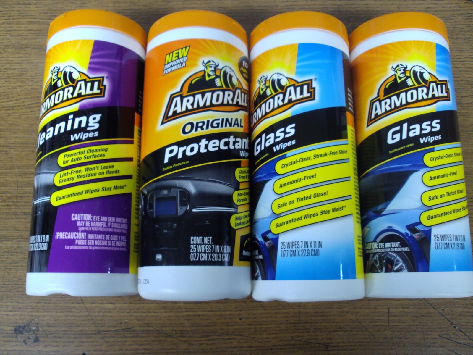 New Armor All Car Care Clean Wipes 4 Pack 2 Glass 1 Cleaning 1 Protectant S20
