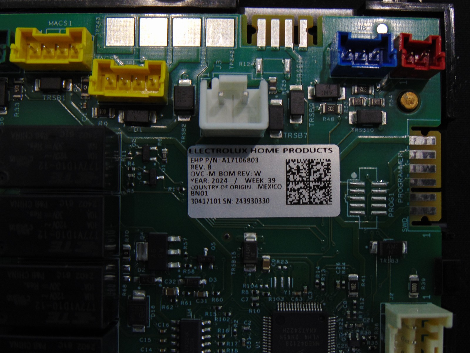 Frigidaire Range GCFI3060BFD Control Board A17106803