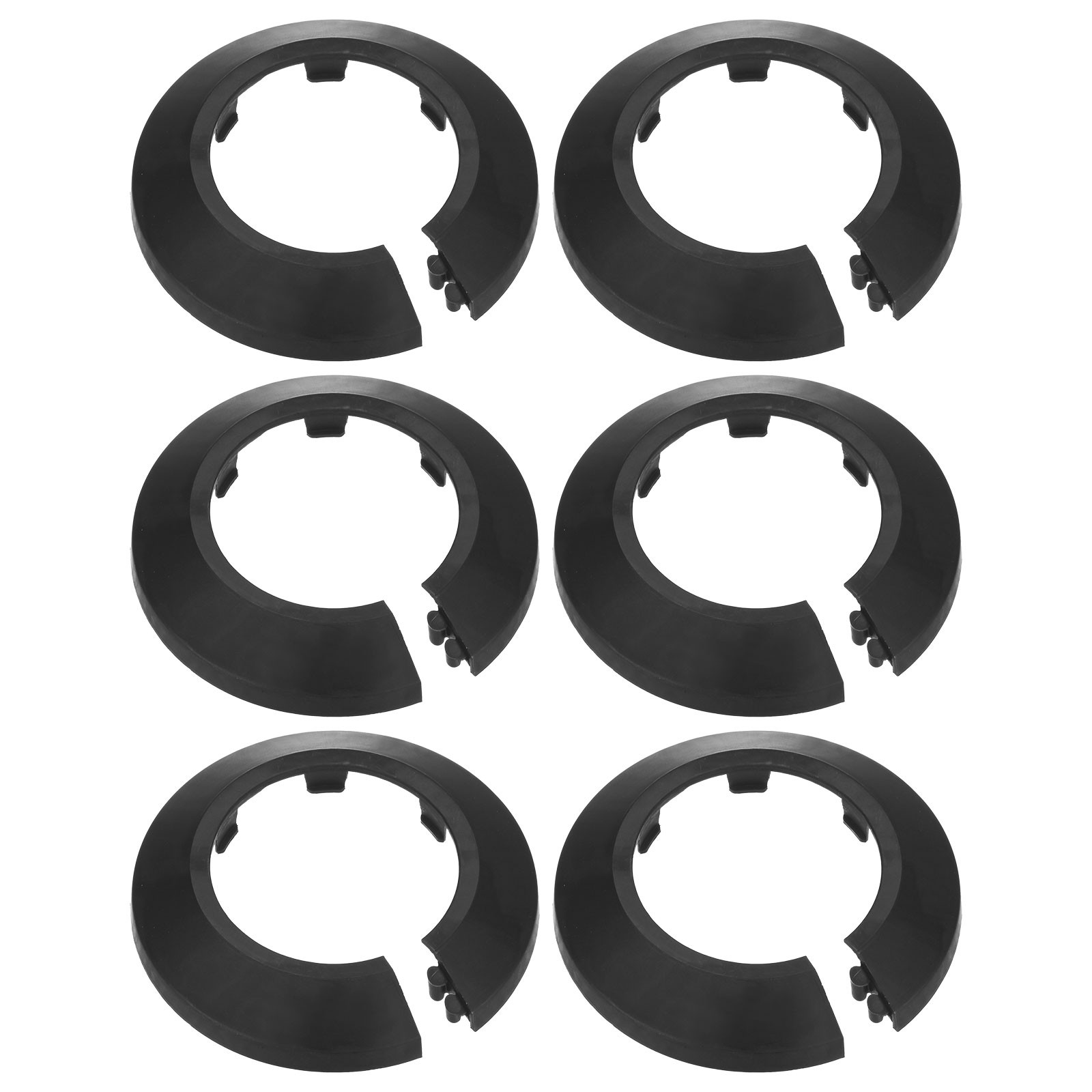 6-Pack Pipe Cover Decoration for 43mm Flange Water Pipe [Black]
