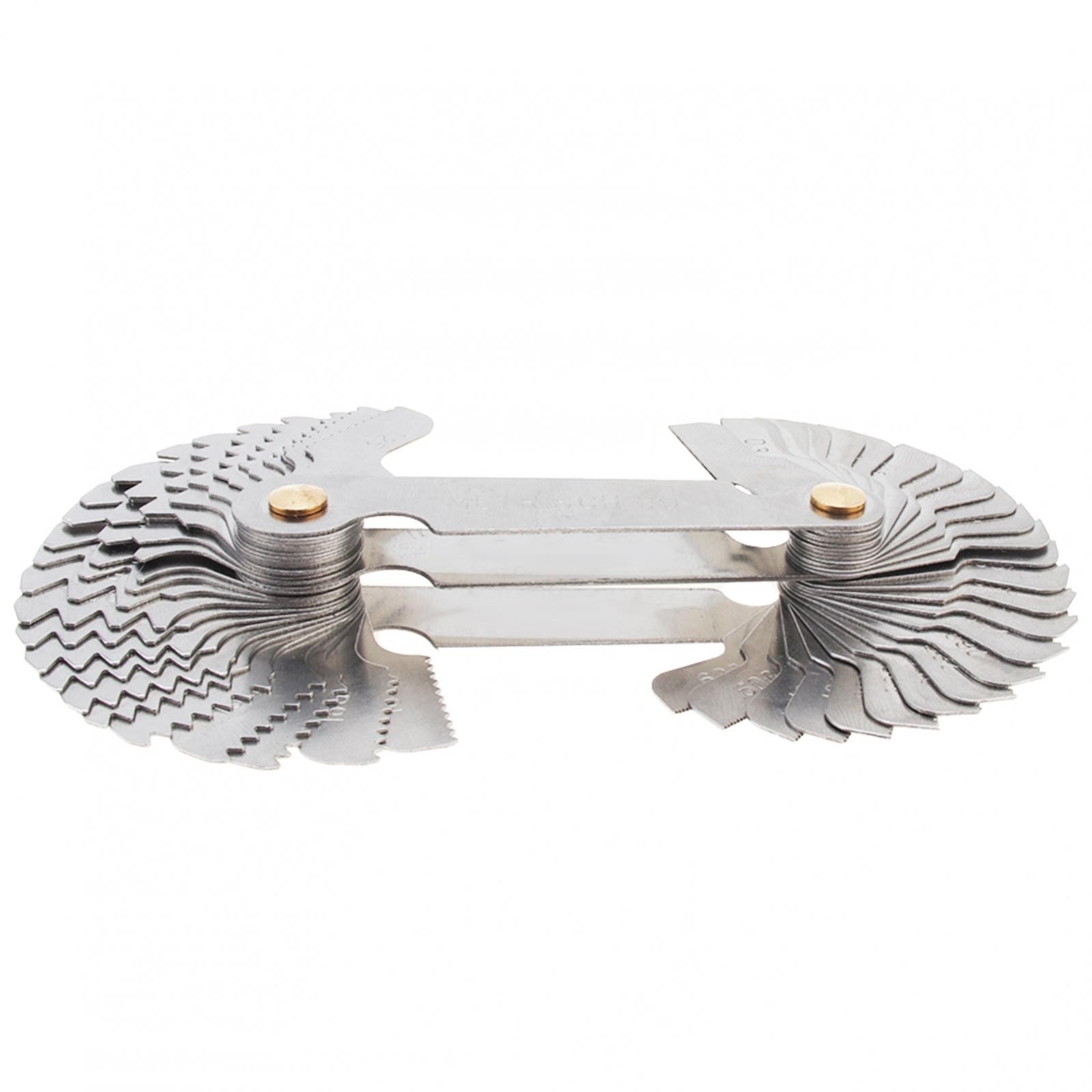 52 Blades Steel Thread Pitch Gauge Set with 55-60 Degree Grip Metric Screw US