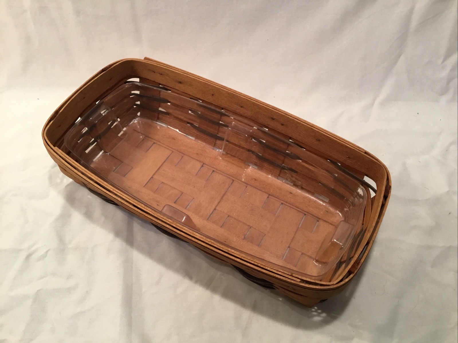 Longaberger Bread Basket 1994 Large Rectangle 14" L w/ Protector