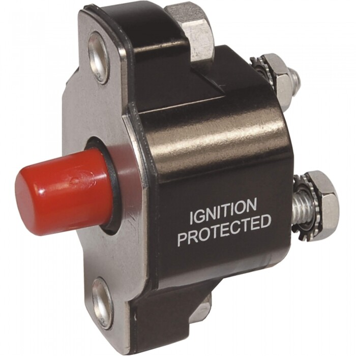 Blue Sea Systems 2142 Medium Duty Push Button Reset Only Circuit Breaker 50 Amp