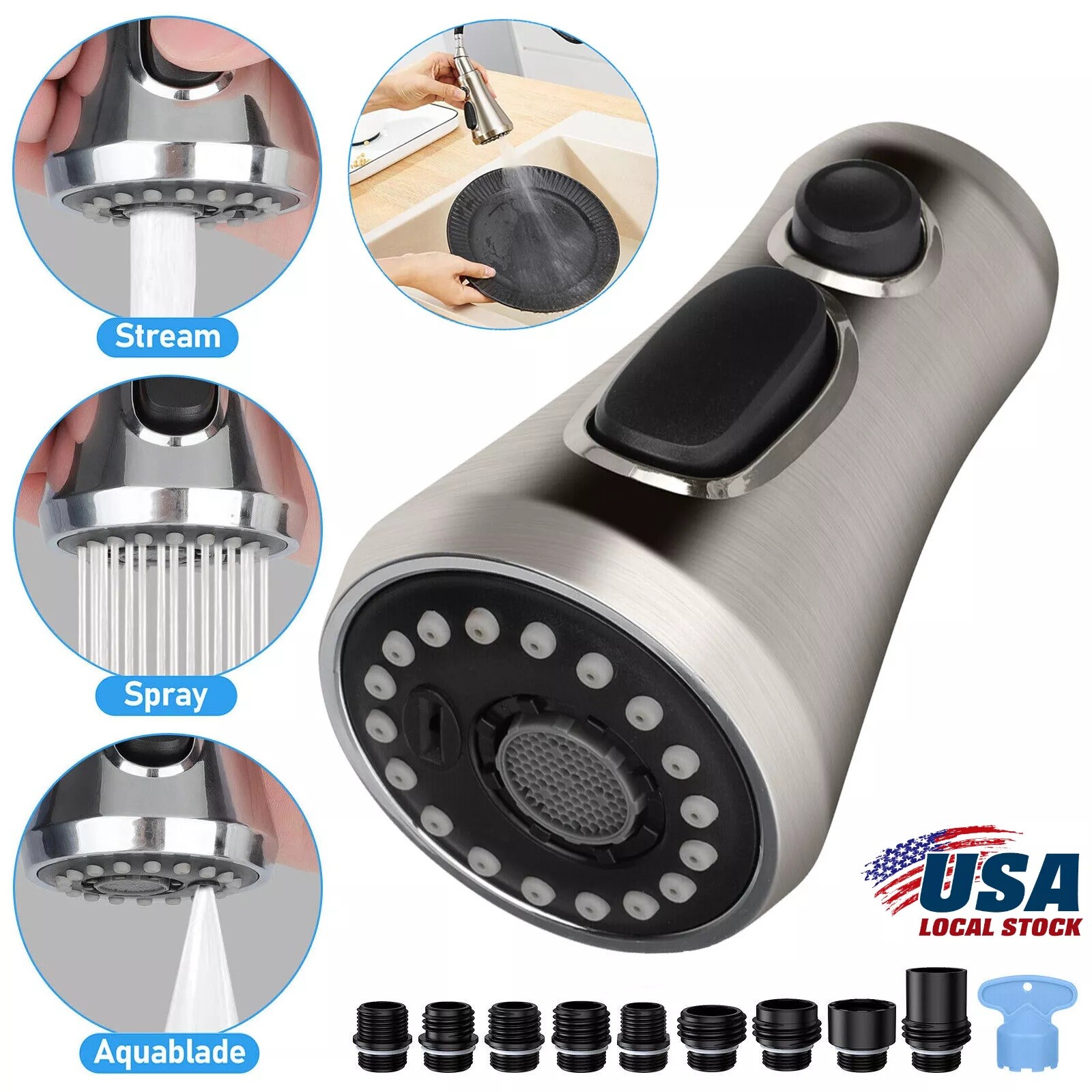 2 Colors Spray Head Pull Down Kitchen Faucet Replacement Part American Standard